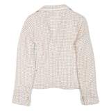 Womens Beige Tweed Button Jacket XS Acrylic Blend Classic Tailored