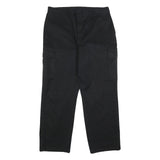 DICKIES Mens Black Relaxed Cargo Trousers W38 L32 Cotton Blend Zip Fastening