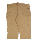 DICKIES Mens Regular Fit Beige Cotton Blend Jeans W40 L32 Workwear Straight Zip