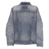 LEVI'S Mens Blue Denim Button Jacket L Cotton Plain Classic Fit Stylish