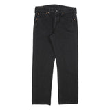 LEVI'S 501 Mens Jeans Black Regular Straight Denim Medium W33 L28 Classic Button