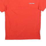CALVIN KLEIN Mens Red S T-Shirt Short Sleeve Crew Neck Minimal Logo