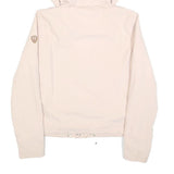 ONLY Womens Cream Hooded Cotton Blend Jacket S Zip Casual Lightweight