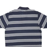 NAUTICA Mens Navy & White Stripe Polo Shirt XL Cotton Blend Short Sleeve Classic