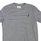 KANGOL Mens Grey S Short Sleeve Crew Neck Cotton Blend Graphic T-Shirt