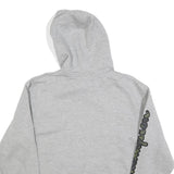 CHAMPION Mens Grey Hoodie M Cotton Blend Pullover Graphic Print Drawstring