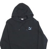 PUMA Womens Black Hoodie M Cotton Blend Pullover Logo Print