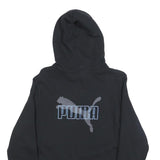 PUMA Womens Black Hoodie M Cotton Blend Pullover Logo Print