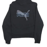PUMA Womens Black Hoodie M Cotton Blend Pullover Logo Print