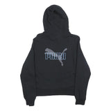PUMA Womens Black Hoodie M Cotton Blend Pullover Logo Print
