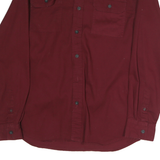 WRANGLER Mens Maroon Plain Cotton Shirt M Casual Button Pocket