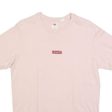 LEVI'S Mens Pale Pink Cotton Blend T-Shirt S Short Sleeve Crew Neck Classic Logo