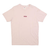 LEVI'S Mens Pale Pink Cotton Blend T-Shirt S Short Sleeve Crew Neck Classic Logo