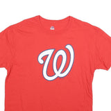 MAJESTIC Mens Red Washington Graphic T-Shirt XL Short Sleeve Crew Neck Cotton