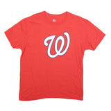 MAJESTIC Mens Red Washington Graphic T-Shirt XL Short Sleeve Crew Neck Cotton
