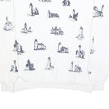 JERZEES Mens White Crew Neck XL Sweatshirt Cotton Blend Pullover Printed