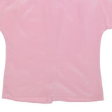 DELMOD Womens Pink Basic Top Short Sleeve Collared S Button Breast Pocket