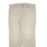 WRANGLER Mens Relaxed Cotton Blend Denim Light Beige Jeans W35 L28 Casual Zip