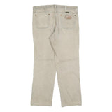 WRANGLER Mens Relaxed Cotton Blend Denim Light Beige Jeans W35 L28 Casual Zip