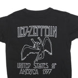 LED ZEPPELIN Mens Black United States Of America 1977 Graphic T-Shirt M Short