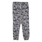 Mens Grey Camouflage Slim Fit Drawstring Waist Trousers W30 L27 Casual Cotton