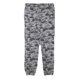 Mens Grey Camouflage Slim Fit Drawstring Waist Trousers W30 L27 Casual Cotton