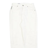 CERRUTI Womens Cotton Blend White Regular Fit Straight Leg Trousers W26 L27