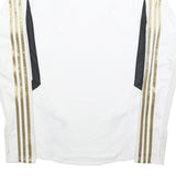 ADIDAS Mens White & Gold Football Shirt S Long Sleeve Crew Neck Real Madrid