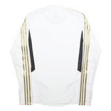 ADIDAS Mens White & Gold Football Shirt S Long Sleeve Crew Neck Real Madrid