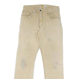 CARHARTT Mens Relaxed Fit Beige Workwear Cotton Blend Trousers W32 L29 Zip