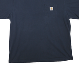 CARHARTT Mens Blue & Beige Pocket T-Shirt XL Short Sleeve Crew Neck Workwear