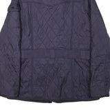 BARBOUR INTERNATIONAL Womens Navy Blue Quilted Belted Jacket UK 10 Polyester
