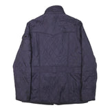 BARBOUR INTERNATIONAL Womens Navy Blue Quilted Belted Jacket UK 10 Polyester