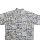 LIBERTY HOUSE Mens Blue Grey Patterned Cotton Shirt L Casual Summer Short Sleeve