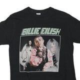 GILDAN Womens Black Billie Eilish Graphic T-Shirt S Short Sleeve Crew Neck