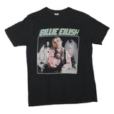 GILDAN Womens Black Billie Eilish Graphic T-Shirt S Short Sleeve Crew Neck