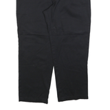 DICKIES Mens Regular Fit Black Trousers W42 L30 Cotton Blend Zip Closure