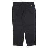 DICKIES Mens Regular Fit Black Trousers W42 L30 Cotton Blend Zip Closure