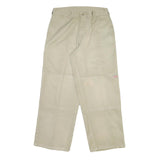 DICKIES Mens Cotton Blend Beige Regular Fit Straight Leg Trousers W32 L28