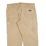 DICKIES Mens Regular Fit Beige Jeans Cotton Blend Zip W38 L30 Workwear Durable