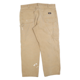 DICKIES Mens Regular Fit Beige Jeans Cotton Blend Zip W38 L30 Workwear Durable