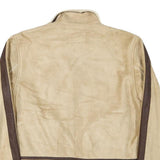 OUTBACK Womens Beige & Brown Synthetic Zip Jacket M Synthetic Plain Zip Jacket M