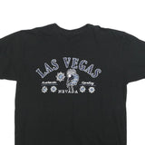 Womens Black Las Vegas Graphic Logo Cotton Blend T-Shirt L Short Sleeve Crew