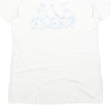 ADIDAS Mens White Cotton Blend T-Shirt S Short Sleeve Crew Neck Logo Graphic