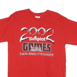 ADIDAS Mens Red 2002 Simplot Games Graphic T-Shirt S Short Sleeve Crew Neck