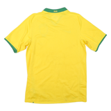 NIKE Mens Yellow & Green Brasil Football Style S Short Sleeve V-Neck Polyester