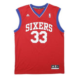 ADIDAS Mens Red & Blue Sixers 33 Basketball Jersey M Sleeveless V-Neck NBA
