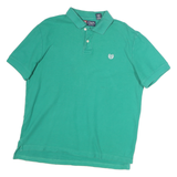 CHAPS Mens Green Polo Shirt Short Sleeve Plain L Classic Cotton