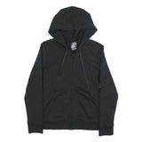 ADIDAS Womens Black Full Zip Hoodie M Logo Sleeve Print Casual Sportswear