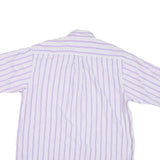 NAUTICA Mens Purple & White Striped Cotton Blend Shirt L Button Down Casual